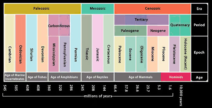 chart of geological eras