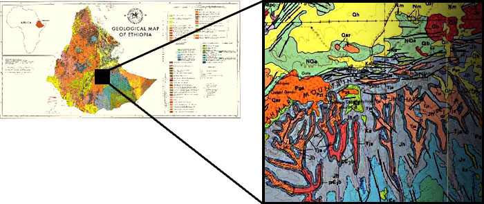 geological map of ethiopia - detail