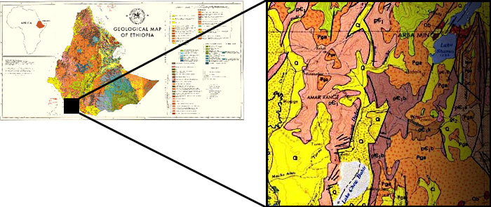 geological map of ethiopia - detail