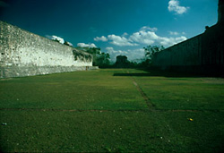 Ballcourt and lawn