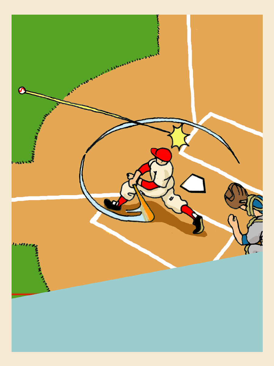Player Hitting Baseball