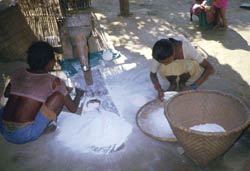 Women Prepare Flour, Nepal