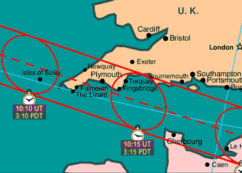 Path of Totality Through England