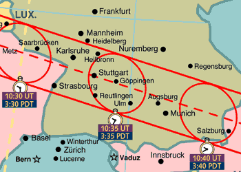 Path of Totality Through Germany