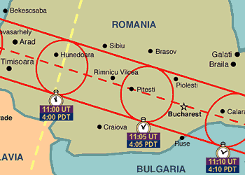 Path of Totality Through Romania