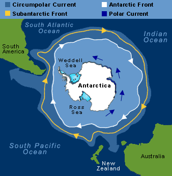 Map of circumantarctic currents