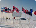 flags at the south pole