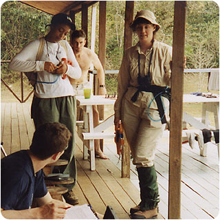 image: scientists on the porch