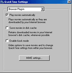 Quicktime control panel