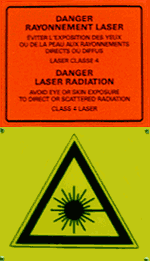Laser danger sign