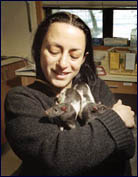 Scientist with rat