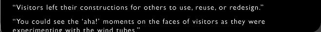 ÒThe Forest of Tubes allowed visitors to see what was happening in different tubes, and become inspired by what they saw.
